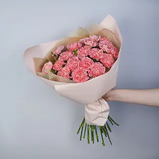 Букет из 21 розовой гвоздики