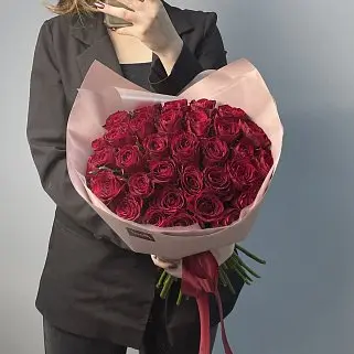 Букет из 35 красных роз 40см (Кения)