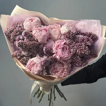 Дуо-букет пионов и сирени L