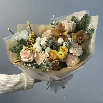 Золотой зимний букет M