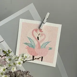 Открытка "Фламинго"