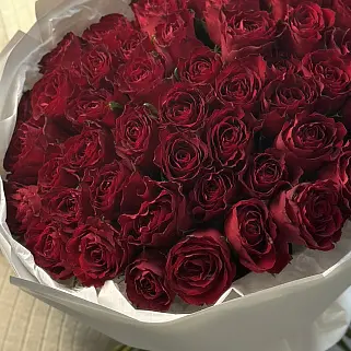 Букет из 51 красной розы 50см (Кения)