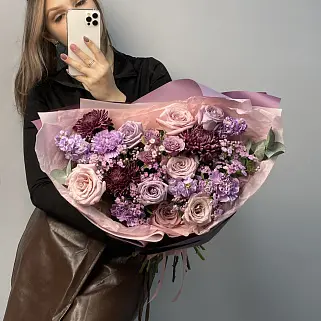 Сборный букет Сиреневая осень L