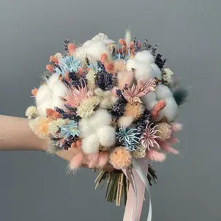 Свадебный букет невесты с сухоцветами
