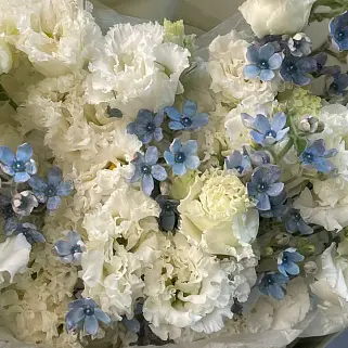 Дуо-букет эустомы и твидии L