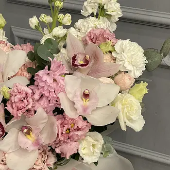 Букет в шляпной коробке Совершенство M