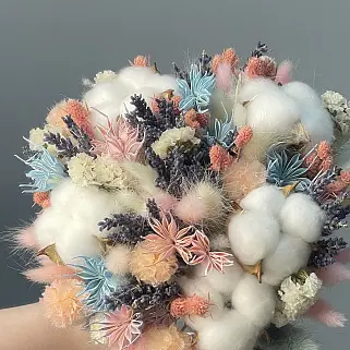 Свадебный букет невесты с сухоцветами