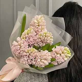 Букет из 7 розовых гиацинтов