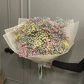 Букет из 15 веточек цветной гипсофилы