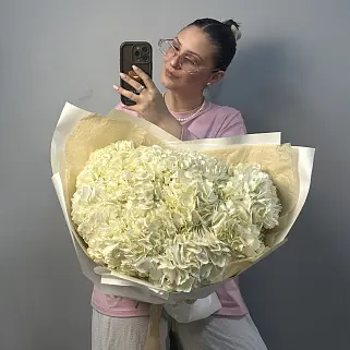 Букет из 11 белых гортензий