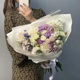 Сборный букет Лиловый L