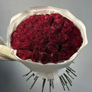 Букет из 51 красной розы 50см (Кения)