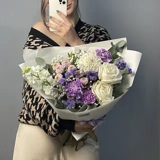 Сборный букет Лиловый М
