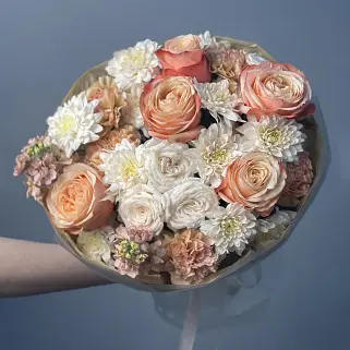 Сборный букет Абрикосовый сорбет М