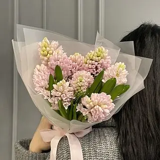 Букет из 9 розовых гиацинтов