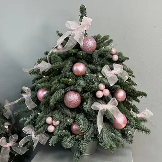 Ёлочка с розовым декором S