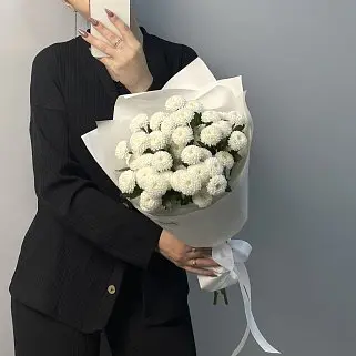 Букет из 5 кустовых хризантем Coconut