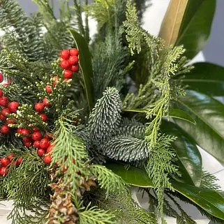 Зимний букет с хвоей Red