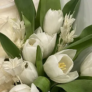 Сборный букет Белый дуэт S