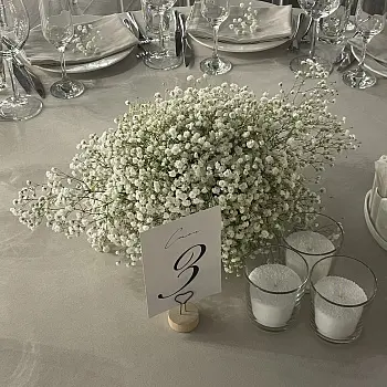 Композиция на стол гостей из гипсофилы
