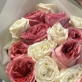 Букет пионовидных роз Pink Expression и Playa Blanca L