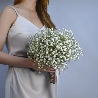 Свадебный букет невесты из гипсофилы