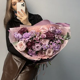 Сборный букет Сиреневая осень L