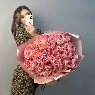 Букет пионовидных роз Pink Expression XL