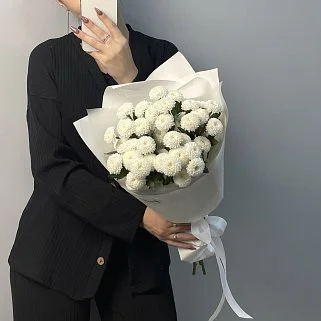 Букет из 5 кустовых хризантем Coconut