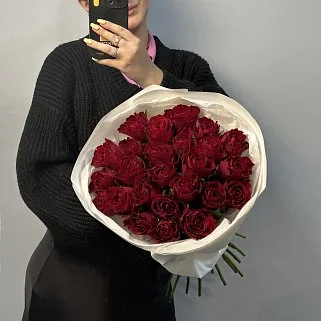 Букет из 25 красных роз 50см (Кения)