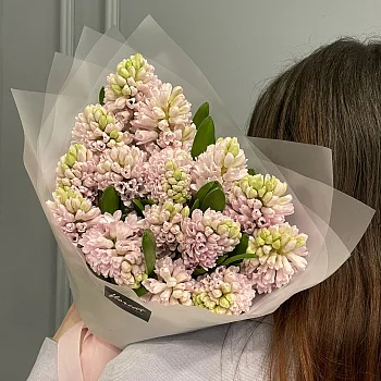 Букет из 15 розовых гиацинтов