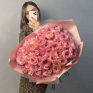 Букет пионовидных роз Pink Expression XL