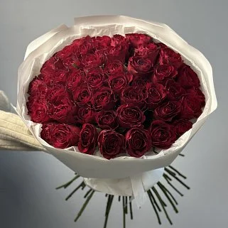 Букет из 51 красной розы 50см (Кения)