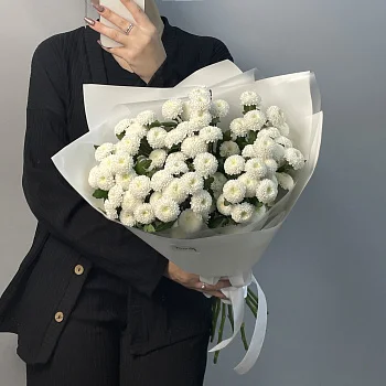 Букет из 9 кустовых хризантем Coconut