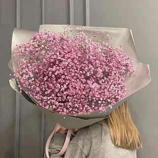 Букет из 15 веточек розовой гипсофилы