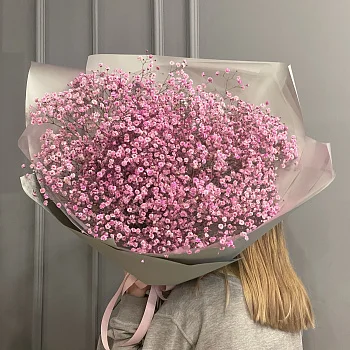 Букет из 15 веточек розовой гипсофилы