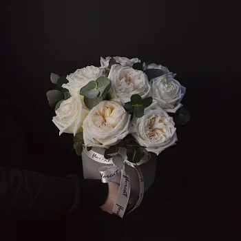 Букет роз O'Hara в шляпной коробке