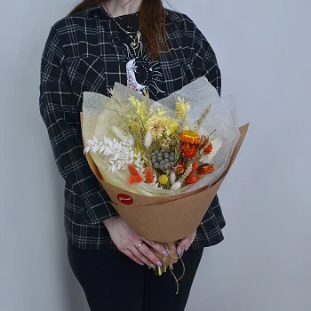 Букет сухоцветов Теплый солнечный