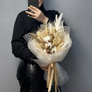 Букет сухоцветов Ванильный чизкейк