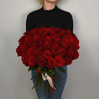 Букет из 51 красной розы 60см