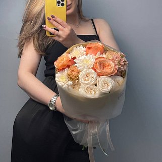 Сборный букет Абрикосовый сорбет S