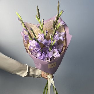 Букет из 5 лиловых гладиолусов