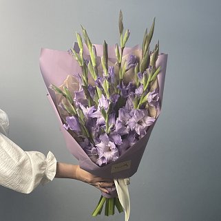 Букет из 9 лиловых гладиолусов