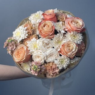 Сборный букет Абрикосовый сорбет М