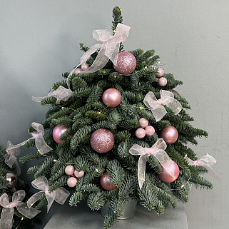 Ёлочка с розовым декором S
