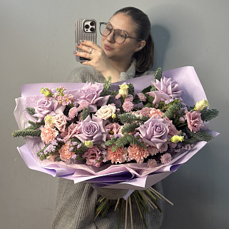 Лиловый зимний букет L
